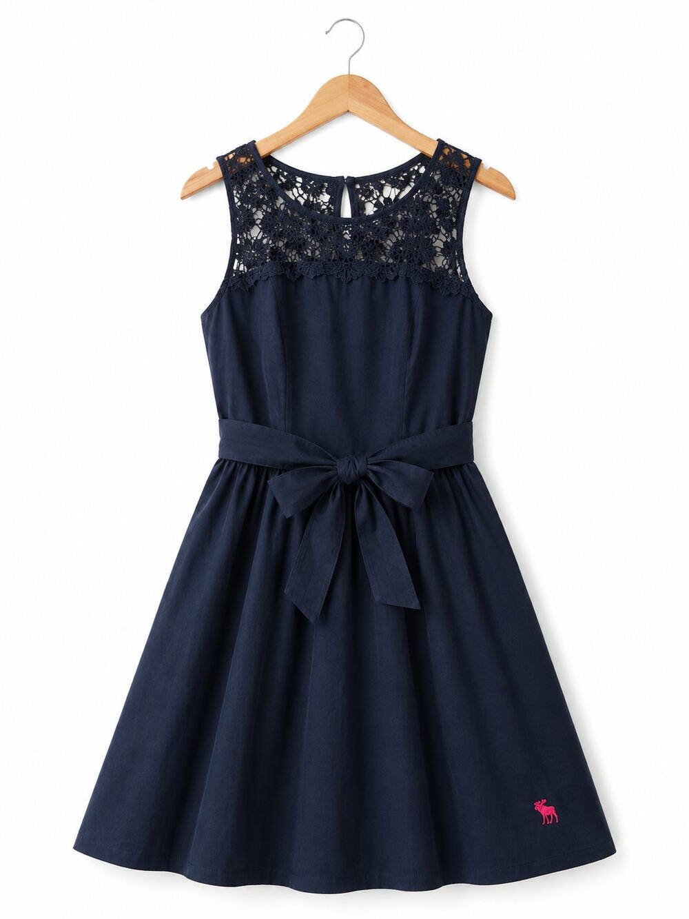 Abercrombie & Fitch Womens M Navy Lace Fit Flare Dress